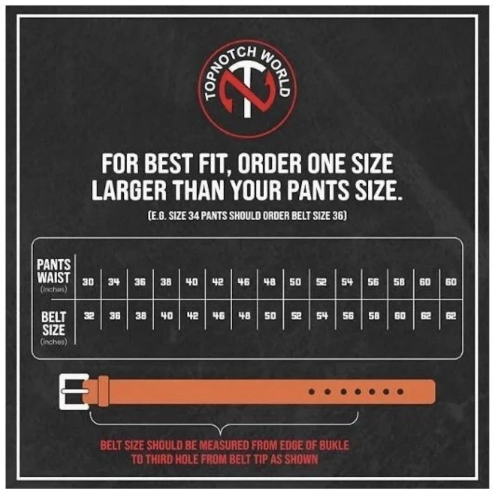 Buffway Men's Belt Heavy Duty Genuine Leather Width 1.5